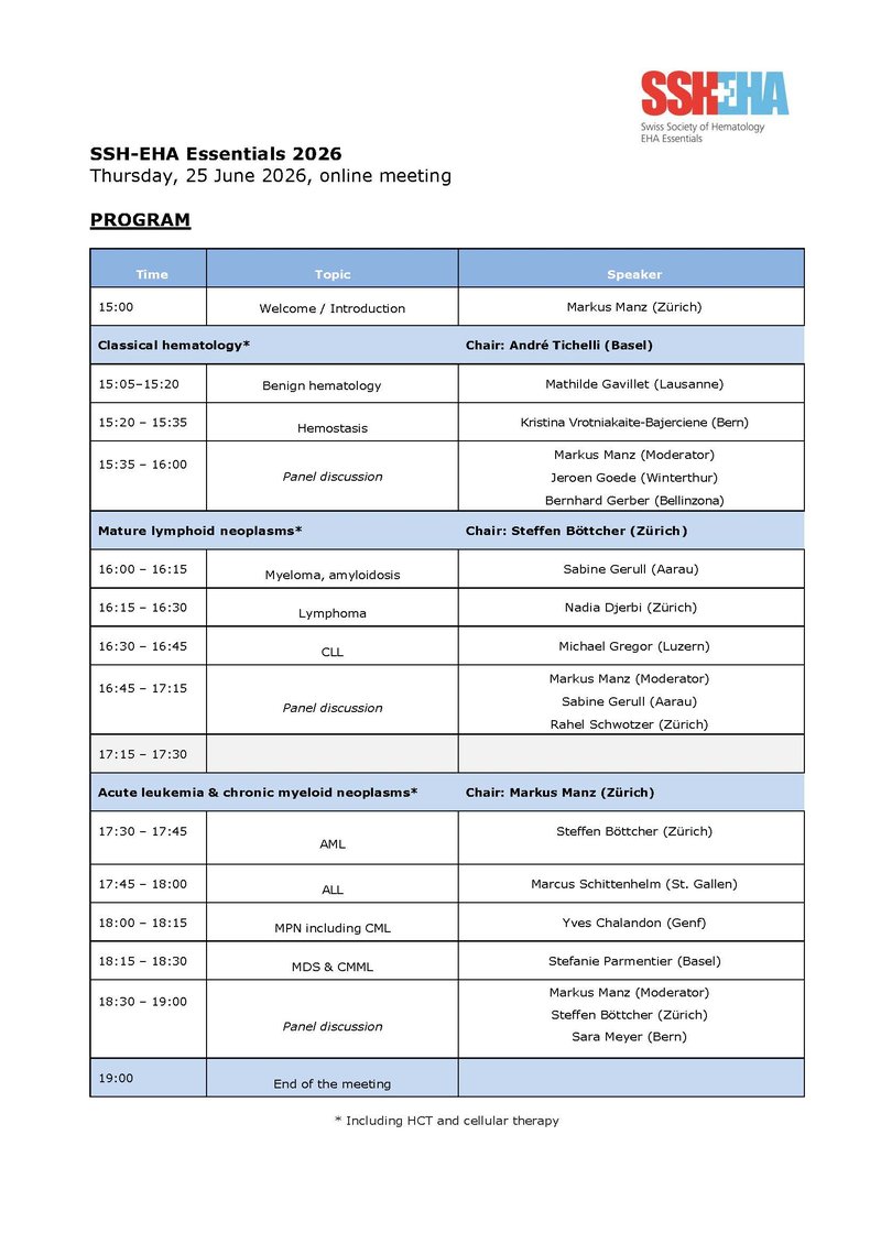 SSH-EHA Essentials 2026_Programm_V06